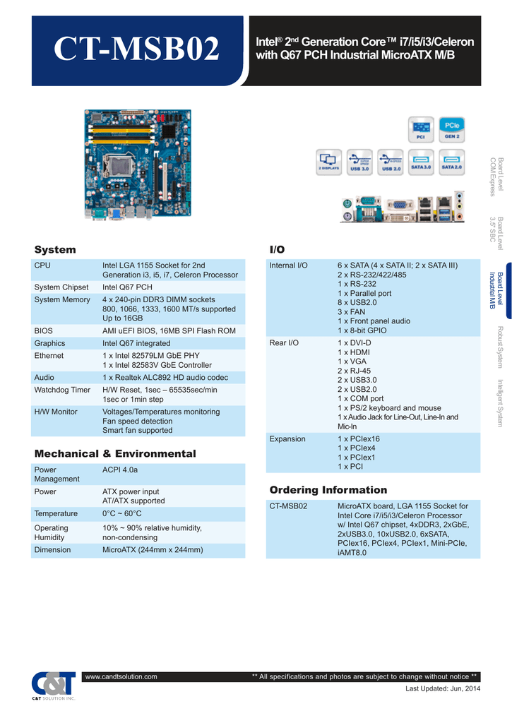 Ct Msb02 Intel 2 Generation Core I7 I5 I3 Celeron Manualzz
