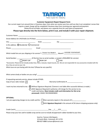 fujifilm repair form