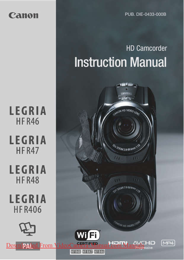 Canon Legria Hf R406 User Guide Manual Pdf Manualzz