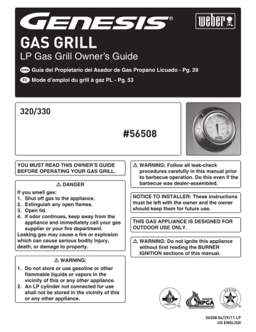 Weber GENESIS 320 Owner's Manual | Manualzz