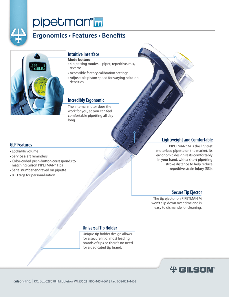 Features & Benefits of PIPETMAN M Single Channel Manualzz