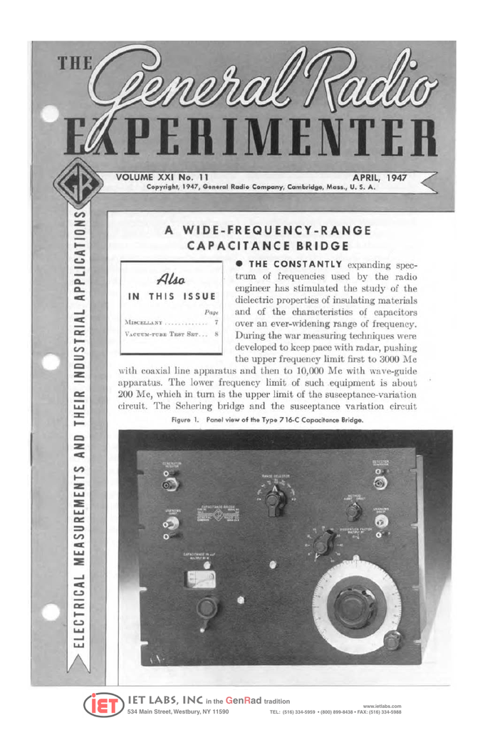 A Wide Frequency Range Capacitance Bridge Manualzz