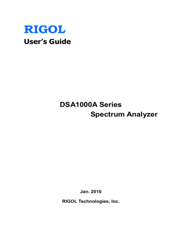 RIGOL User’s Guide DSA1000A Series Spectrum Analyzer | Manualzz