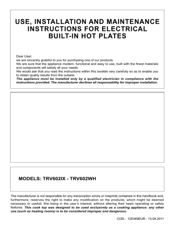 TRV602 Instruction Manual | Manualzz