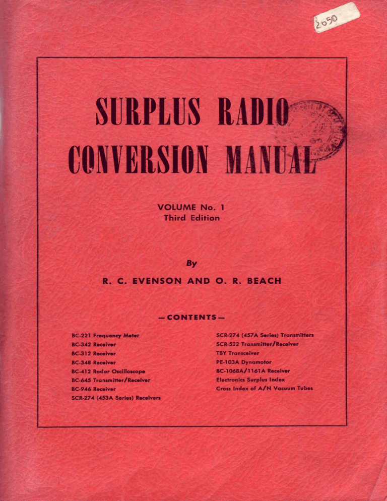 Surplus Radio Conversion Manual Vol1 1948 Manualzz