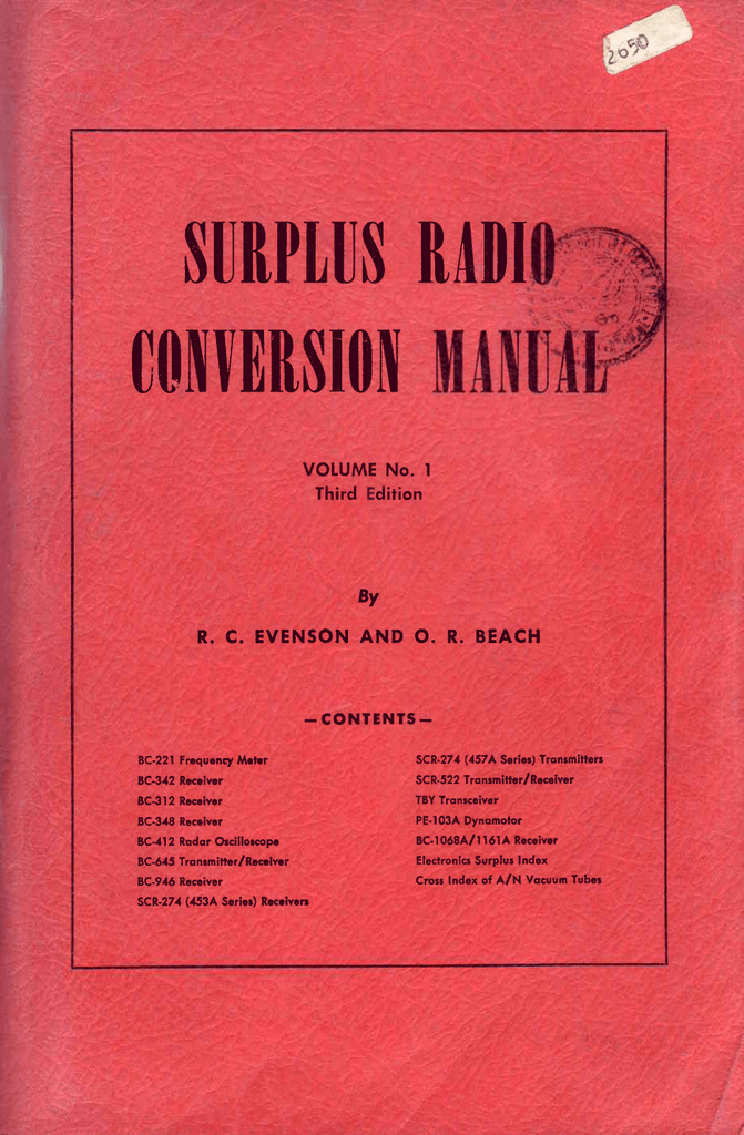 Surplus Radio Conversion Manual Vol1 1948 Manualzz
