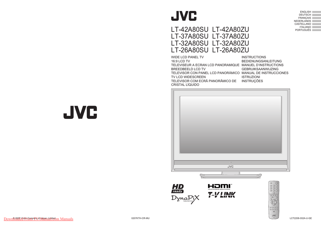 JVC LT-37A80ZU LCD TV User Guide Manuals | Manualzz