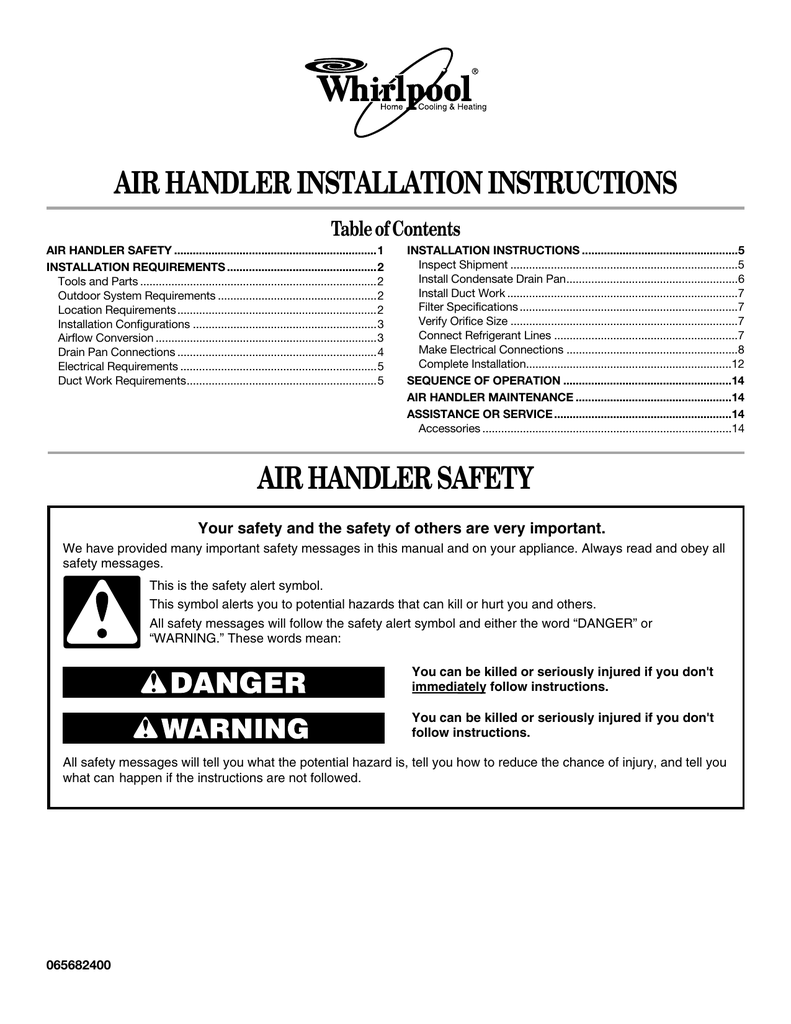 Air Handler Install Manualzz