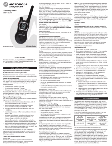 Motorola Talkabout EM1000 Series User manual | Manualzz