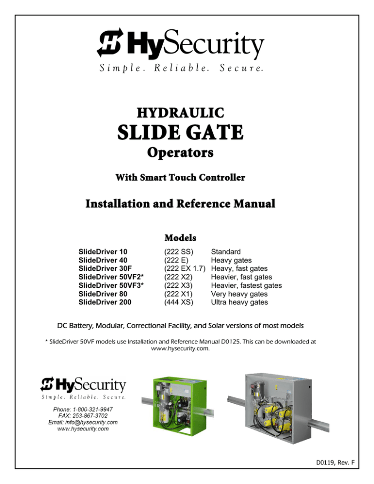 HySecurity SlideDriver Gate Operator Manual | Manualzz | Hysecurity Wiring Diagram | | Manualzz