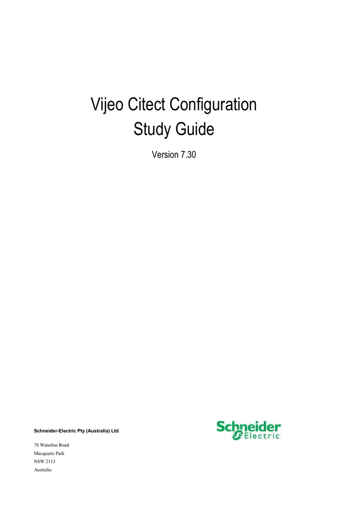 schneider electric vijeo citect 7.30 schneider electric vijeo citect 7.30