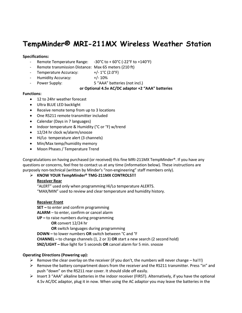 Minder Research MRI-200HI TempMinder Digital Thermometer