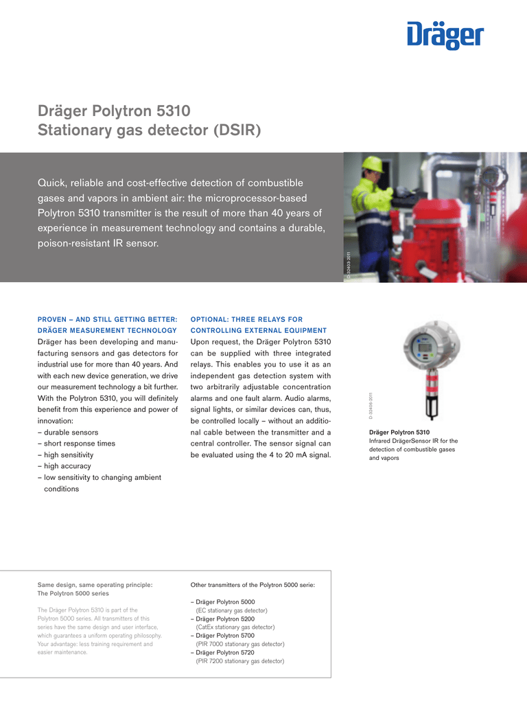 Dräger Polytron 5310 Stationary gas detector (DSIR) | Manualzz