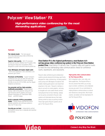 Polycom ViewStation FX Datasheet - High-performance video conferencing ...
