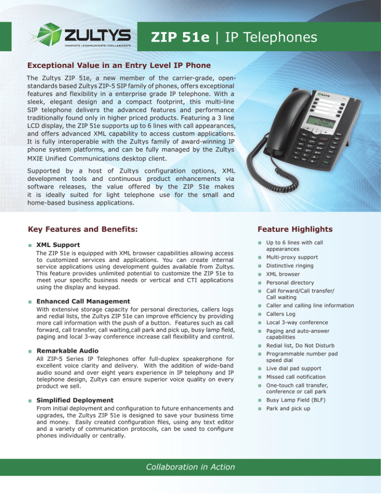 Click Here For The Zultys 51e Ip Telephone Brochure Manualzz