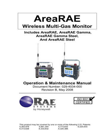 Rae AreaRAE Gamma Operation & Maintenance Manual | Manualzz
