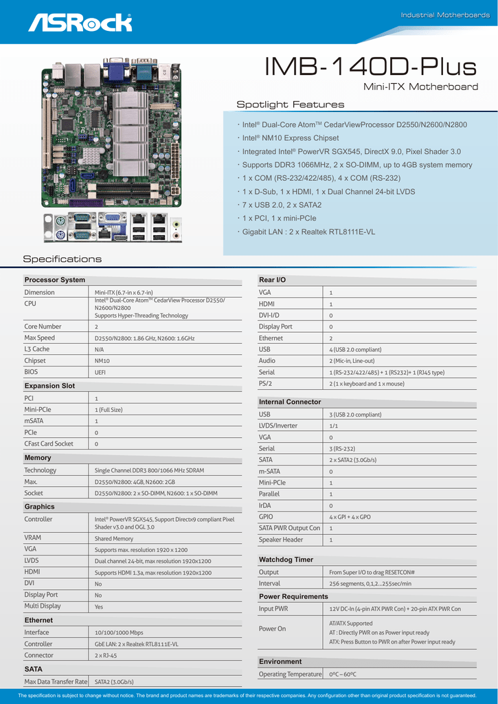 ASROCK IMB-140D PLUS REALTEK LAN DRIVER FOR MAC DOWNLOAD DRIVERS UPDATE: ASROCK IMB-140D PLUS REALTEK LAN