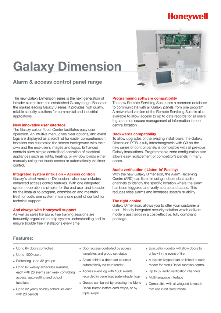 honeywell galaxy programming software