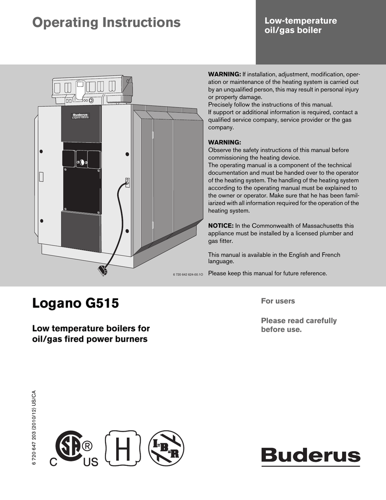 Buderus Logano G515 Owner Manual | Manualzz