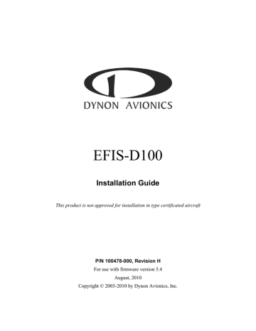 Dynon Avionics EFIS-D100 Installation manual | Manualzz