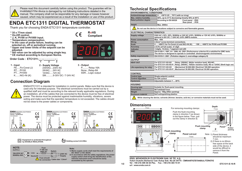 Mode d'emploi ETC1311 | Manualzz