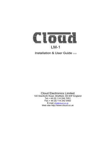 Cloud LM-1 User guide | Manualzz