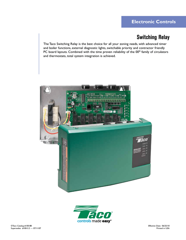 Details about   Taco SR504 Pump  Switching Relay 4 Zone W/Priority 