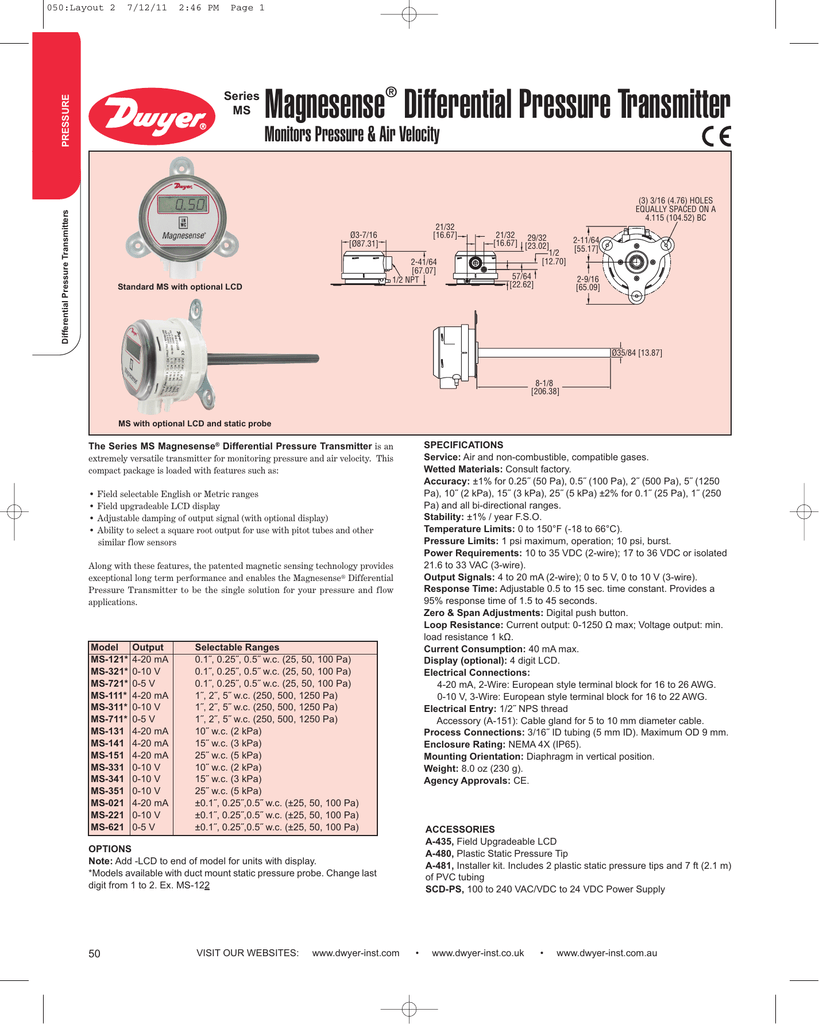 Magnesense Differential Pressure Transmitter Manualzz