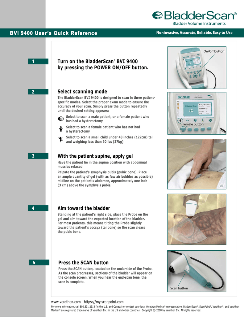 Bladderscan Bvi 9400 Ultrasound Operaters Manual Manualzz