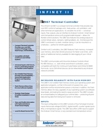 ANDOVER CONTROLS INFINITY TCX 867 TERMINAL CONTROLLER 