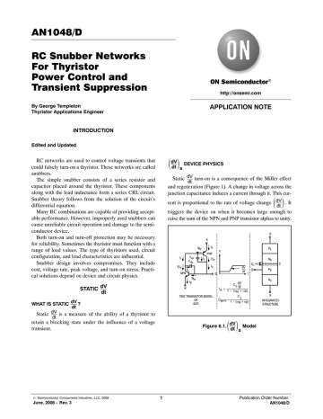 RC Snubber Networks For Thyristor Power Control and Transient