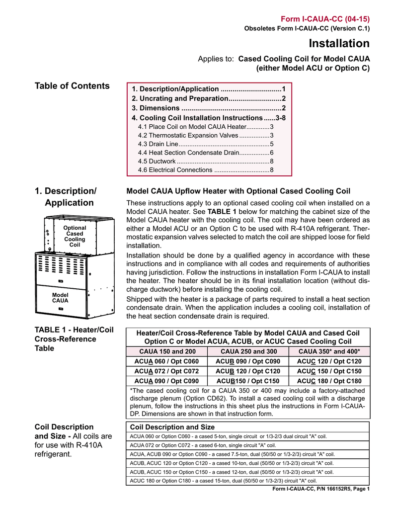 Reznor Acuc Installation Instruction Manualzz