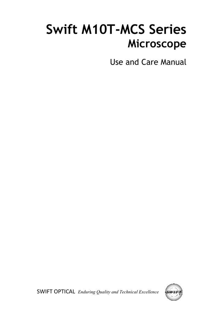 M10T-MCS Microscope Series Manual | Manualzz