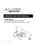 Snow Blade W6021S, W7221S, W9027S Operator and Parts Manual