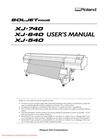 Roland Xj 740 Printers User Guide Manual Pdf Manualzz