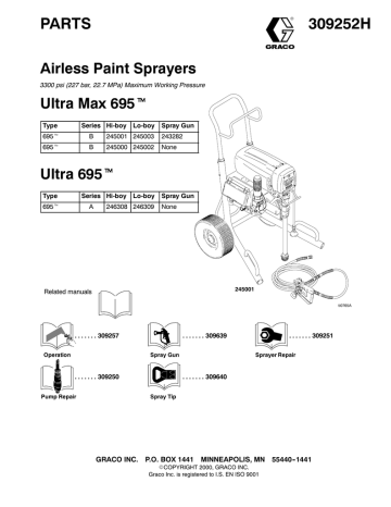 Graco 309252H Airless Paint Sprayers, Parts Owner's Manual | Manualzz