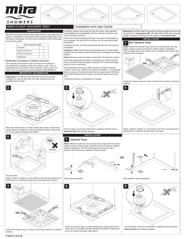 Installation and User Guide MIRA FLIGHT SHOWER TRAY | Manualzz