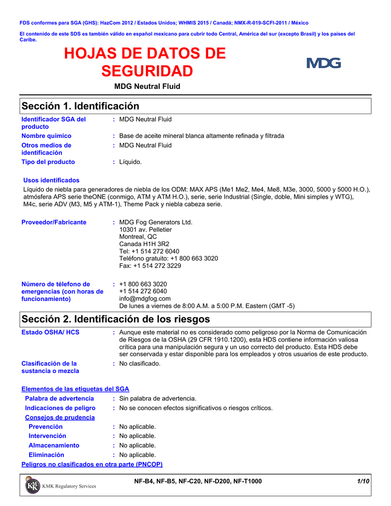 aceite 3 en 1 hoja de seguridad sga aceite 3 en 1 hoja de seguridad sga