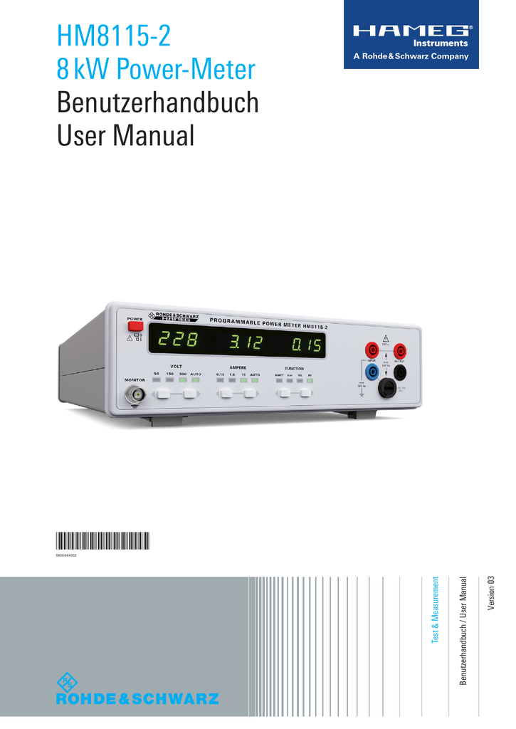 HM81152 8 kW Power Meter User Manual Manualzz