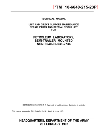 Petroleum Laboratory Semi-Trailer Mounted Technical Manual | Manualzz