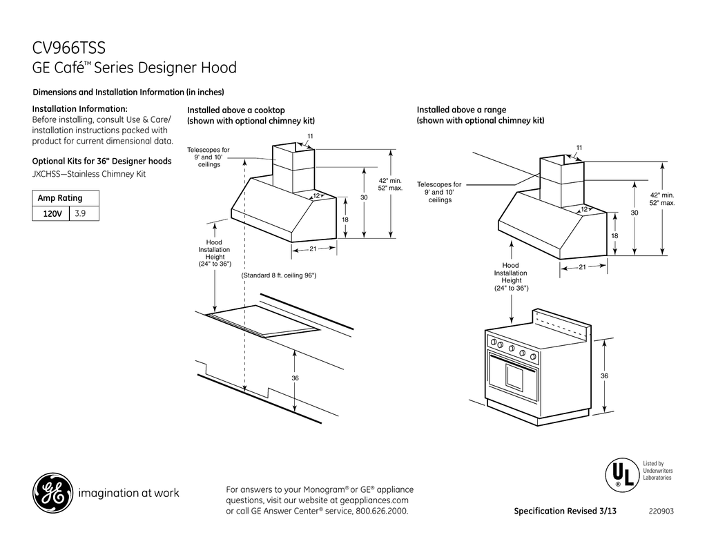 Ge Cv966tss Specification Manualzz