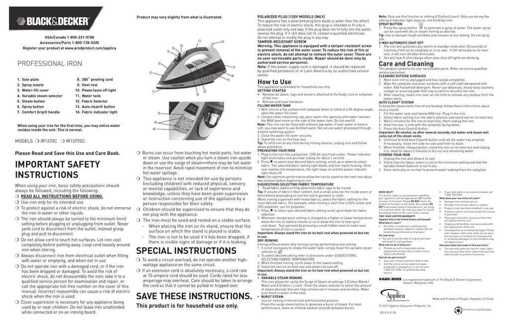 black and decker auto clean button