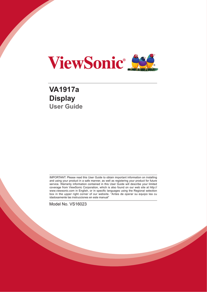 ViewSonic VA1917a-s MONITOR User guide 