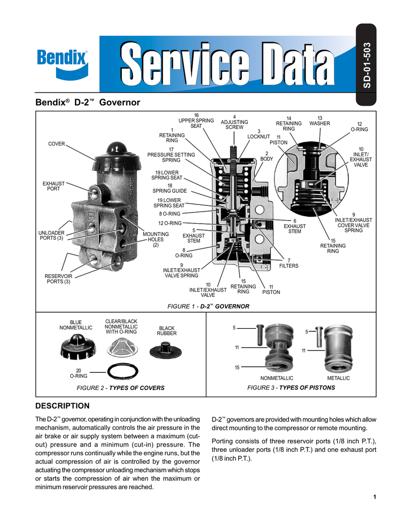 BENDIX D-2 GOVERNOR User manual | Manualzz