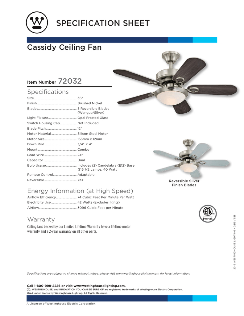 Ceiling Fan Blade Pitch Information Sheet Pdf