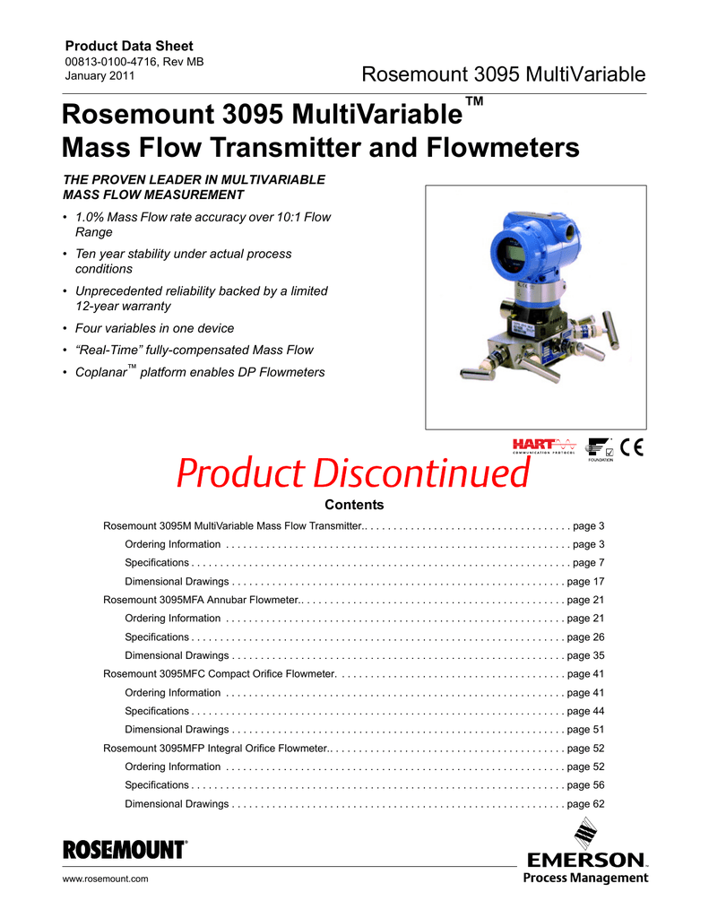 info on rosemount 3095 mf transmitter