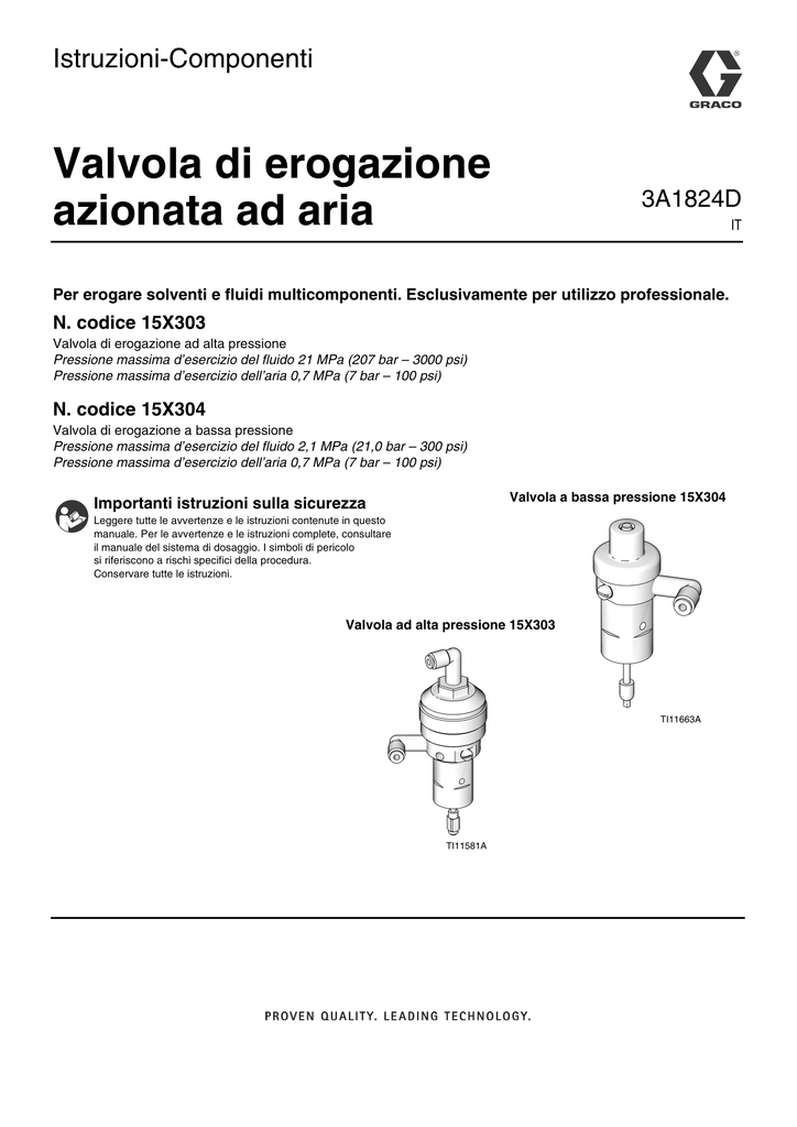 Graco 3A1824D Air Actuated Dispense Valve Instruction Manualzz