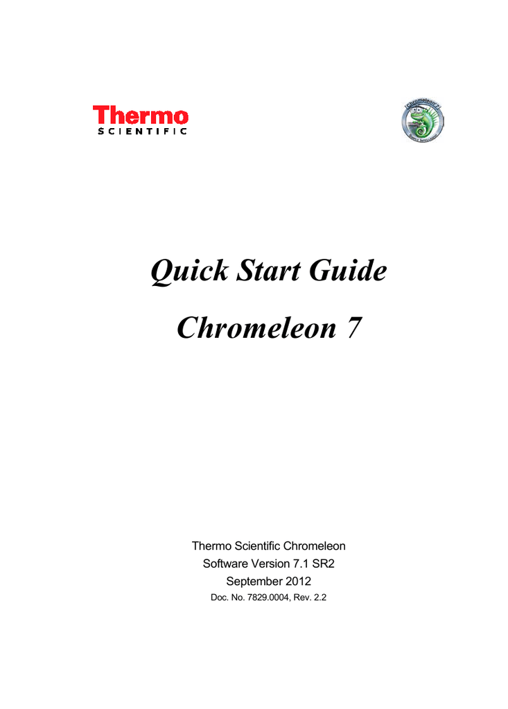 Chromeleon 7.1 SR2 Quick Start Guide | Manualzz