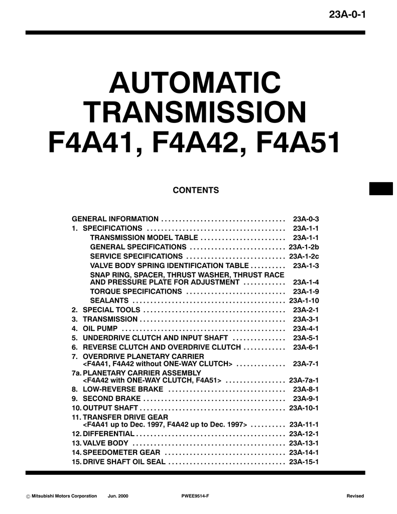 2004 f4a42 transmission solenoid