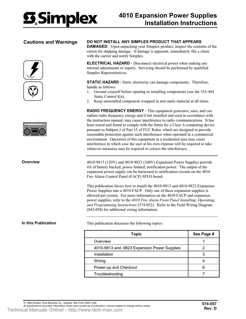 simplex 4006 installation manual